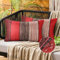 Kissenbezüge 30 x 50 Wasserdichte Kissenbezug Outdoor Kissenbezug Rot Holzstreifen Vintage Landhausstil Kissenbezüge Wohnzimmer Kissenhülle Leinenoptik Couchkissen Bezug für Schlafzimmer Sofa