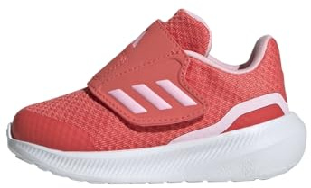 adidas Unisex Baby RunFalcon 3.0 Hook-and-Loop Shoes, Scarlet / Clear Pink / Cloud White, 22 EU