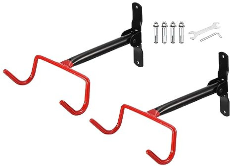 PATIKIL Bike Wall Mount Garage 2 Pack Horizontal Bike Rack Foldable Bike Storage for Indoor Garage Wall, Bicycle Hanging Hook Metal Wall for Indoor Hybrid Bike Road Bike