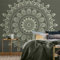Pochoirs traditionnels géants de 170 cm - Motif mandala géant - Fleurs rondes - Pour décoration murale - Réutilisable - Pour réfrigérateurs - Mastic à peindre