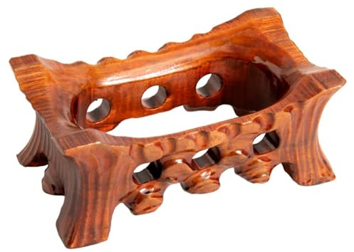YTDJJWLS 15cm Solid Wood Odd Stone Base with Groove Stone Groove Decoration Universal Bracket