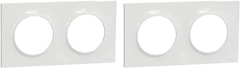 Schneider Electric S520704 Plaque 2 postes Odace Styl Blanc (Lot de 2)