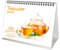 Teezauber DIN A5 Tischkalender für 2025 Tee - Geschenkset Inhalt: 1x Kalender 1x Weihnachtsanhänger 1x Grußanhänger (gesamt 3 Teile)