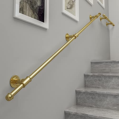 Moderner Treppenhandlauf mit Halterungssatz, goldschmiedeeiserne Handläufe für Außenstufen oder Innentreppengeländer, Leitplanke, gerade Geländer für Treppengeländer (Größe: 1 Fuß) (4 Fuß)