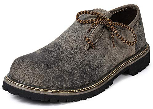 PAULGOS Trachtenschuhe Antik Echt Leder Haferlschuhe Haferl in 3 Farben (Mitternachtsgrau, EU Schuhgrößensystem, Erwachsene, Numerisch, M, 45)