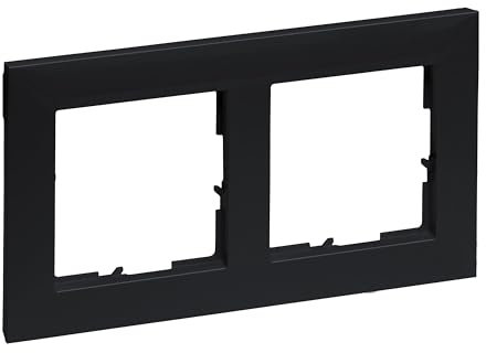 LEGRAND, SEANO 2-fach Rahmen, Thermoplast, Halogenfrei, Abmessungen: 87 x 158 mm, Farbe: Schwarz lackiert, 765372