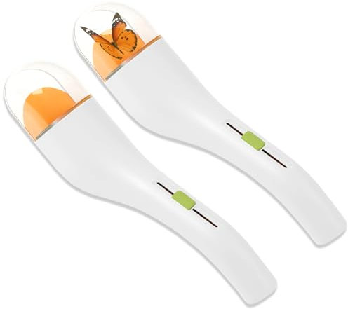 BASVII 2 Stück Insektenfänger Lebend - Spinnenfänger Extra Lang Einfach Fangen und Beobachten, Bug Catcher für Heim und Garten, Atmungsaktiver und Effektiver, für Schmetterlinge, Käfer und Spinnen