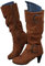 Onsoyours Stivali Alti Donna Stivaletti in Pelle Scamosciata Boots con Zip Stivali Lungo Stivaletti Eleganti Autunnali Invernali Tinta Unita con Tacco a Blocco A Marrone 41 EU