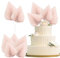 Ephlyn 6Pcs Paper Palm Fan Cake Topper Palm Spear Leaves Fan Cake Pick DIY Insert Cake Decorations for Baby Shower Wedding Bridal Shower Birthday Anniversary Party Supplies Pink
