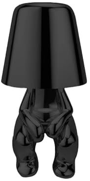 Luxus Bins Brother Tischlampe - Schwarz - Mr Wish - Goldmännchen - Dekoratives Accessoire - Wohnzimmerdekoration - Schlafzimmerdekoration - Tischdekoration - Dekorative Tischlampe - Wohnaccessoire