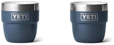YETI Rambler Espresso Cup, Vacuum Insulated Stainless Steel Stackable Cup, Navy, 2 Pack 4 oz (118 ml)