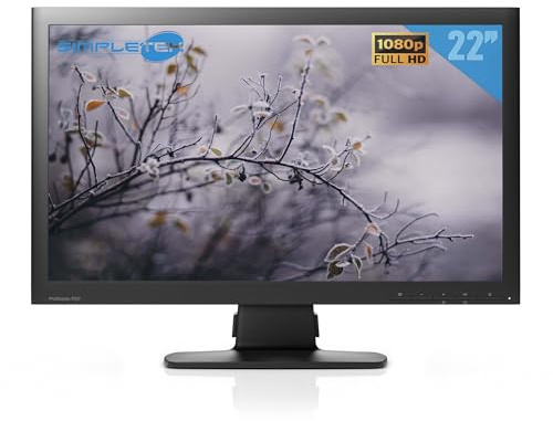 SIMPLETEK - Monitor Bildschirm Display LCD-Panel P221 22 21.5 16:9 Desktop-PC DVR DVI VGA Schwarz mit Sockel (überholt)