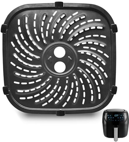 GCQFZ Air Fryer Replacement Tray for Russell Hobbs 27170 8L Rapid Digital Air Fryer, 24 × 24 CM Food Grade Air Fryer Grill Pan Grill Plate Crisper Plate Replacement Parts Accessories Rack Baking Pan
