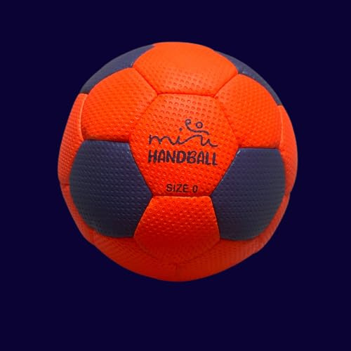 Mini Handball Size 0 Ball, 42cm Circumference, 200g, Orange/Grey, Soft Synthetic Material
