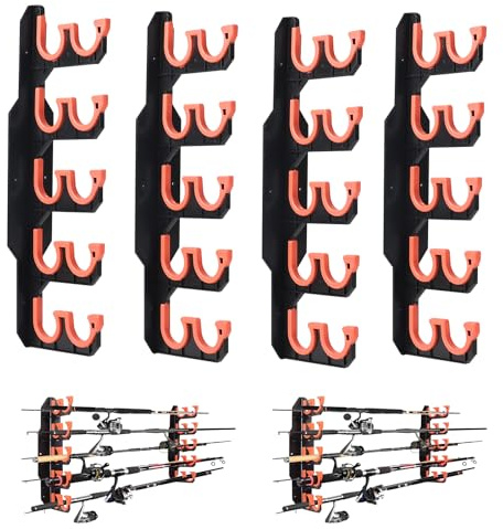 MIGUBIGU Porta Canne da Pesca da Muro, Portacanne da Pesca da Parete, Fishing Rod Holder, Supporto per Cannes per Garage Cabina Seminterrato