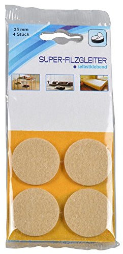Filzgleiter selbstklebend 35mm 4Stk beige