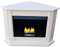 Chimenea de etanol y gel – Chimenea esquinera – Modelo Moscú – Color (blanco brillante) – Accesorios completos para chimenea incluidos