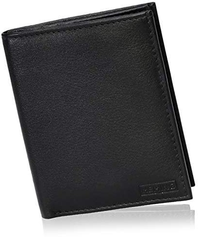 HEMING Portafoglio uomo slim nero - 100% pelle - piccolo sottile - Porta soldi e carte di credito - Portacarte - compatto