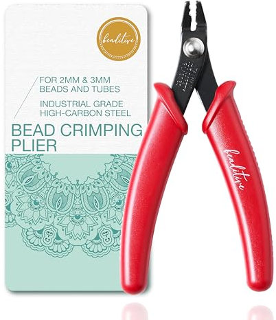 Beaditive Pince À Sertir Pour Perles Et Tubes De 2 Mm Et 3 Mm | 5 Pouces |Rouge|