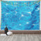 ABAKUHAUS Wasser Wandteppich, Vivid Wasseroberfläche Wellen aus Weiches Mikrofaser Stoff Waschbar ohne Verblassen Digitaldruck, 150 x 110 cm, Weiß Blau Aqua