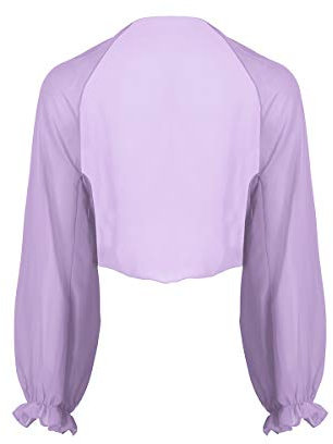iEFiEL Coprispalle Bolero da Donna Cardigan Estate Primavera Fresco Copricostume in Chiffon Cappotto Leggero Giacca Corta a Manica Lunga Cover Up Elegante Viola chiaro Taglia unica