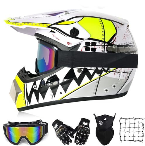 Crosshelm Herren, Schwarz und Lila, MRDEAR Motorrad Motocross Helm Full Face MTB Helm Mopedhelm Kinder Motorradhelm ATV Downhill Offroad Enduro Mountainbike Helm,M