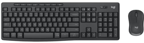 Logitech MK370 Combo for Business, dimensioni complete (100%), RF Wireless + Bluetooth, interruttore chiave a membrana, QWERTY, grafite, mouse incluso (920-012072)