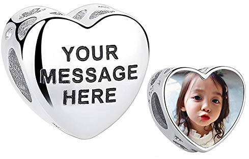 Lam Hub Fong Personalisierter foto charm mit gravur Damen charms armband foto schmuck herz foto charm geschenk mit foto charm beads Herren…