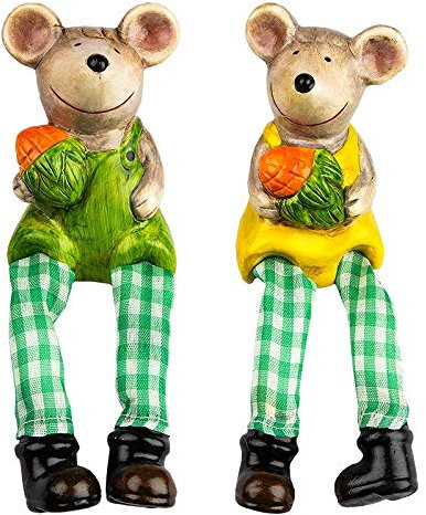 Ideen mit Herz Deko-Figuren mit Schlenkerbeinen | Frühling & Ostern | Kantensitzer | Kantenhocker | 18 cm (Mäuse)