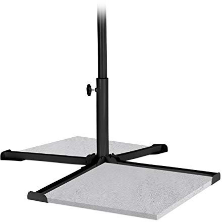 Relaxdays Base per Ombrellone, per Aste da 25-35 mm, Supporto a Croce, Pieghevole, Giardino & Balcone, Metallo, nero