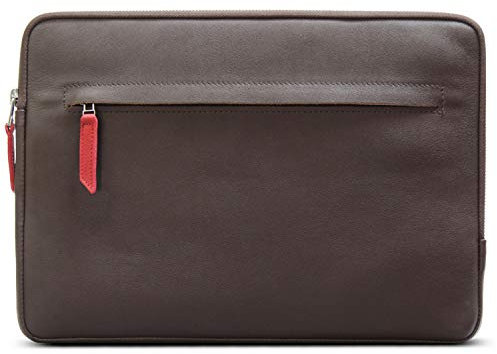 Pack & Smooch für MacBook Pro 16 Hülle | Pflanzlich Gegerbtes Leder | Handmade in Germany | Farbe in Anthrazit/Dunkelbraun