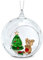 Swarovski Weihnachtskugel, Weihnachtsszene, Ornament mit Prachtvollem Band und Roten und Grünen Swarovski Kristallen