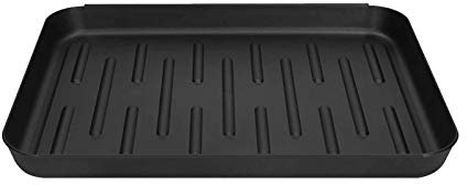 Btruely Schuhabtropfschale Schwarz - Stabiler Kunststoff Schuhtablett Schuhwanne Schuhmatte Schuhablage Unterlage Untersetzer Abtropfschale Napfunterlage 13.78 x 10.63 x 1.1 (1 Stück)