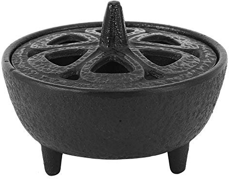 Soporte para quemador de incienso, soporte para incienso de hierro fundido, cuenco para quemador de incienso de cono, quemador de carbón, estufa, adorno de aromaterapia para decoración de oficina en c