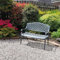 Lazy Susan - Jasmin Metallgartenbank - Schiefergrau, Wetterfeste Gartenbank aus Aluminium | Garten | Aluguss | Rostfrei