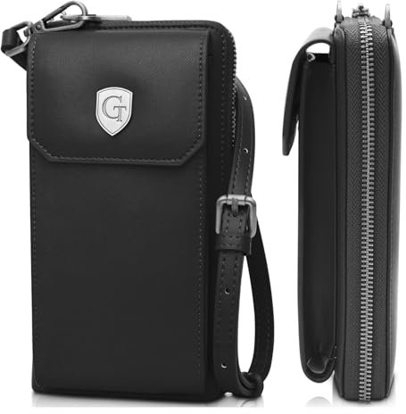 GenTo - Große XL Damen Geldbörse mit Handytasche, AIRTAG Halterung & RFID NFC Schutz - All in one Clutch - Handy Umhängetasche - Crossbody - viele Fächer - Inklusive Geschenkbox