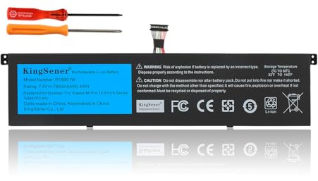 KingSener 60.4Wh Laptop Akku für Xiaomi Mi Pro 15.6 – R15B01W 7.6V | Kompatibel mit Xiaomi Mi Pro 15.6 TM1701 171501-AQ – ersetzt R15B01W Akku, 4-Zellen Li-Ion