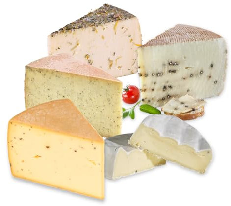 Almgourmet - Tiroler Käseset 7 (1500g) - Set aus 5 lokalen Käsespezialitäten - Geschenk für Feinschmecker - Käsepaket inklusive Käsepapier
