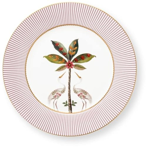 Pip Studio La Majorelle Frühstücksteller pink m. Reiher 21 cm