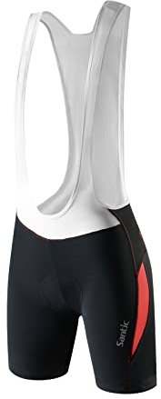 Santic Fahrradhose Damen mit Träger Fahrrad Trägerhose Gepolstert Radhose mit Träger mit Taschen Rosa EU M