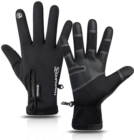 DSLIHA Winter Warme Handschuhe für Männer und Frauen,Radfahren Handschuhe Anti Rutsch Touchscreen Handschuhe Winddichte Thermal Handschuhe Kaltes Wetter (L)