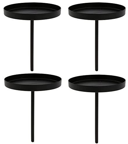 Kerzenhalter aus massivem Metall für Adventskranz - Adventskranzstecker - Kerzenhalter für Adventskranz - Kerzenteller für Adventskranz - Adventskerzenhalter Größe Ø 8 cm mit Rand/H 10 cm