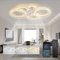 ycwdcz Lampadario Moderno Bianco con Ventilatore da Soffitto Silenzioso Cerchio Ventilatore Soffitto con Luce e Telecomando Motore DC Reversibile Modalità Estate Inverno per Soggiorno Cucina, 100cm