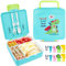 KEARLGMBH Brotdosen für Kinder mit Fächern, BPA Frei Bento Box mit Besteck, Auslaufsicher& Mikrowellengeeignet Lunchbox für Mädchen Jungen, Perfekt Brotdose für Schule Kindergarten Camping Picknick