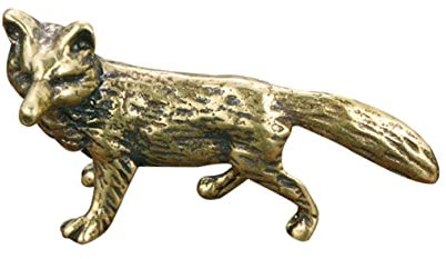Homoyoyo Messing-Fuchs-Ornament Bücherregal Figur Kleiner Messingfuchs Fuchs Miniatur Tierdekor Aus Metall Auto Model Mini-siegel-Statue Micky Kreuzen Mutter Wild Alles Zum Geburtstag