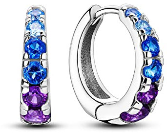 Orecchini a cerchio da donna in argento sterling Hapour, orecchini ipoallergenici piccoli da donna, orecchini in argento sterling con pietre preziose per orecchie sensibili