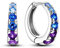 Creolen aus 925er-Sterlingsilber für Damen kleine klobige Creolen blaue Huggie-Ohrringe Zirkonia für empfindliche Ohren hypoallergener winziger Knorpel-CZ-Ohrring