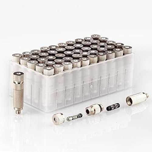 Melairy 50X Boquilla de Nebulización De Latón Boquilla Atomizadora de Alta presión Boquilla de Enfriamiento y Humidificación de Orificio de 0,1~0,8mm, UNC 10/24(Size:0.1mm)