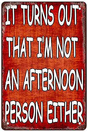 Cartel De Chapa Metálica Mañana Tarde Persona O Bien Cartel Metálico Retro Cartel De Metal Personalizado Placa Cartel para Cocina Bar Oficina M