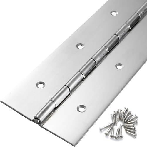 FVSEC Heavy Duty Piano Hinge 20 Inch x 3 Inch Width, True 0.060'' Thick Stainless Steel Piano Hinge for Heavy Duty Cabinet, Door, Toolbox, Wooden Box, Metal Plate, Furniture, Industrial Project
